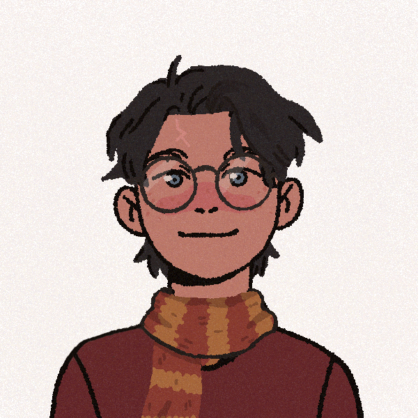 dibujo de hombre símil Harry Potter